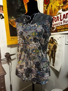 Women’s Paisley Print Sleeveless Top in Multi-Color